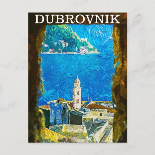 Dubrovnik Kroatië Tekening Waterverf Briefkaart (Voorkant)
