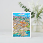 Dubrovnik Kroatië Travel Place Waterverf Briefkaart (Staand voorkant)