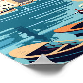 Dubrovnik Kroatië vintage reisillustratie Poster (Hoek)