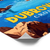 Dubrovnik Kroatië vintage reisillustratie Poster (Hoek)