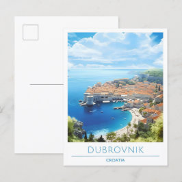 Dubrovnik Kroatië Vintage Travel Briefkaart