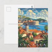 Dubrovnik Kroatië Vintage Travel Briefkaart (Voorkant / Achterkant)