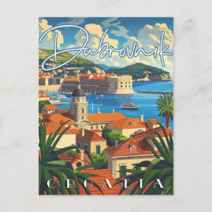 Dubrovnik Kroatië Vintage Travel Briefkaart