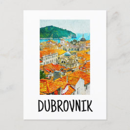 Dubrovnik Kroatië Waterverf Oil Paint Briefkaart