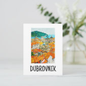 Dubrovnik Kroatië Waterverf Oil Paint Briefkaart (Staand voorkant)