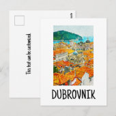 Dubrovnik Kroatië Waterverf Oil Paint Briefkaart (Voorkant / Achterkant)