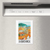 Dubrovnik Kroatië Waterverf Oil Paint Briefkaart Magneet (Insitu (Vaatwasser))