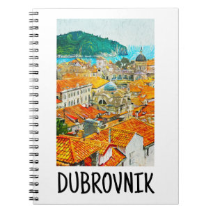Dubrovnik Kroatië Waterverf Oil Paint Briefkaart Notitieboek