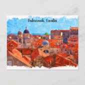 Dubrovnik Kroatië Waterverf Schilderij Reizen Briefkaart (Voorkant)