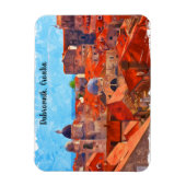 Dubrovnik Kroatië Waterverf Schilderij Reizen Magneet (Verticaal)