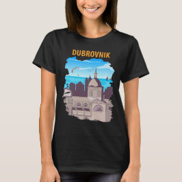 Dubrovnik Oude Stad Kathedraal Paars Reizen T-shirt