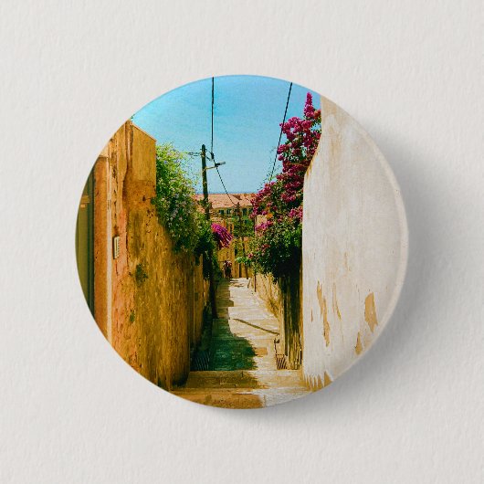 Dubrovnik-steeg - Kroatië Ronde Button 5,7 Cm (Voorkant)