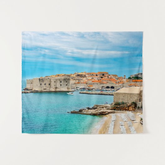 Dubrovnik strand wandkleed (Voorkant (horizontaal))