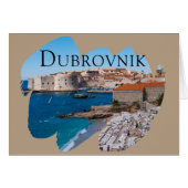 Dubrovnik: Uitzicht van strand en oude stad (Voorkant Horizontaal)