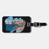 Dubrovnik: Uitzicht van strand en oude stad Bagagelabel (Voorkant horizontaal)