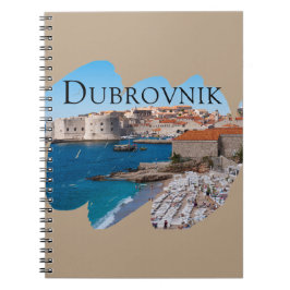 Dubrovnik: Uitzicht van strand en oude stad Notitieboek