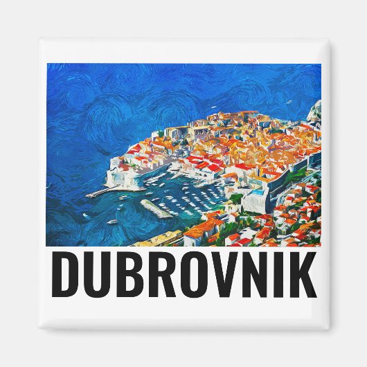 Dubrovnik Waterverf Oil Paint Magneet (Voorkant)