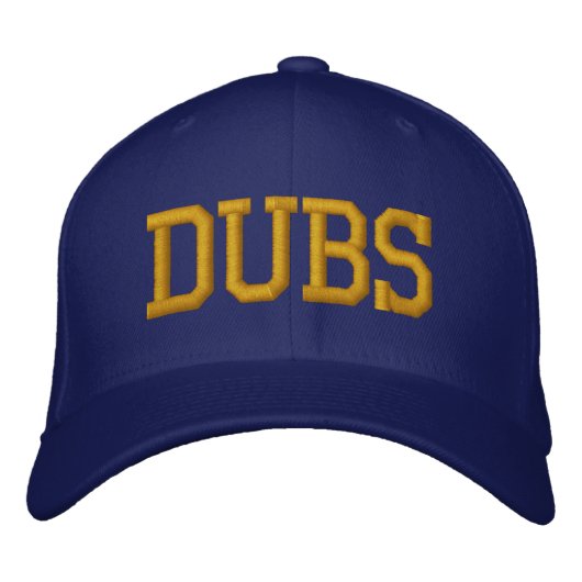 DUBS Baseball Pet - Blauw en Goud (Voorkant)