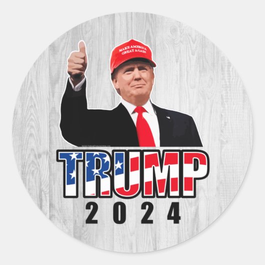Dubs Up Donald Trump 2024 Ronde Sticker (Voorkant)