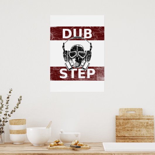 Dubstappgasmasker en hoofdtelefoons poster (Keuken)