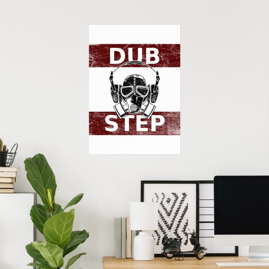 Dubstappgasmasker en hoofdtelefoons poster (Thuiskantoor)