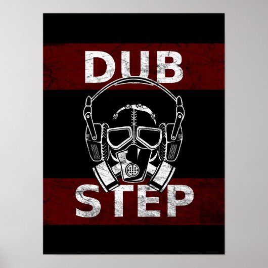 Dubstappgasmasker en hoofdtelefoons poster (Voorkant)