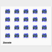 Dubstep Blauwe Boombox Ronde Sticker (Vel)
