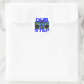 Dubstep Blauwe Boombox Ronde Sticker (Tas)