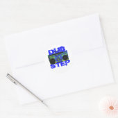 Dubstep Blauwe Boombox Ronde Sticker (Envelop)