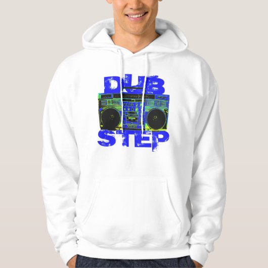 Dubstep Blue Boombox Hoodie (Voorkant)