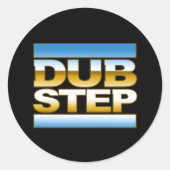 DUBSTEP-chrome logo Ronde Sticker (Voorkant)