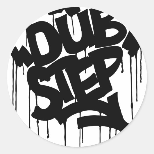 Dubstep FatCap Black Ronde Sticker (Voorkant)