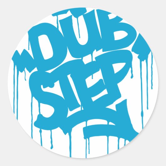 Dubstep FatCap Sky Blue Ronde Sticker (Voorkant)