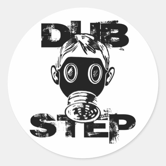 Dubstep Gas Mask Ronde Sticker (Voorkant)