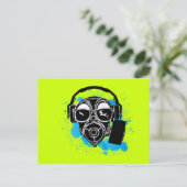 Dubstep Gasmask Briefkaart (Staand voorkant)