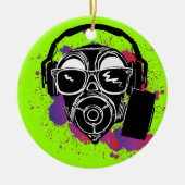 Dubstep Gasmask Keramisch Ornament (Voorkant)