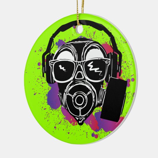 Dubstep Gasmask Keramisch Ornament (Links)