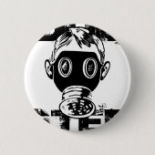Dubstep-gasmasker Ronde Button 5,7 Cm (Voorkant)