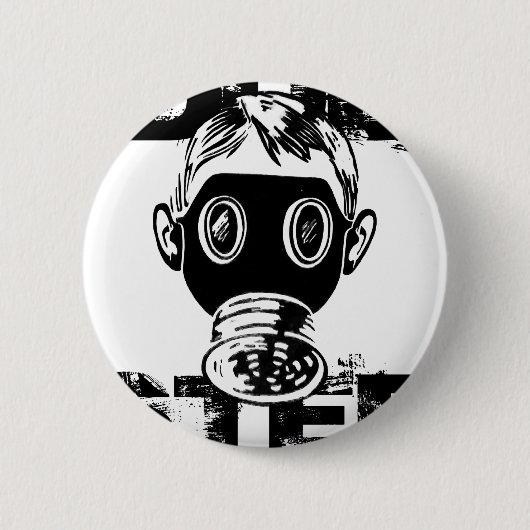 Dubstep-gasmasker Ronde Button 5,7 Cm (Voorkant)