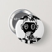 Dubstep-gasmasker Ronde Button 5,7 Cm (Voorkant /achterkant)