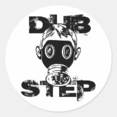 Dubstep-gasmasker Ronde Sticker (Voorkant)