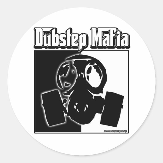 DUBSTEP Mafia Dub Step muziek Dubstep kleding gear Ronde Sticker (Voorkant)