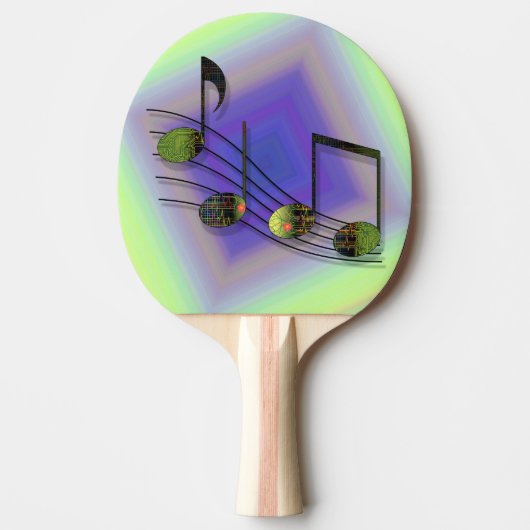 Dubstep Noten Ping Pong Paddle Tafeltennisbatje (Voorkant)