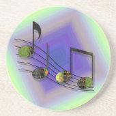 Dubstep Noten Zandsteen Coaster Onderzetter (Voorkant)