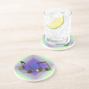 Dubstep Noten Zandsteen Coaster Onderzetter
