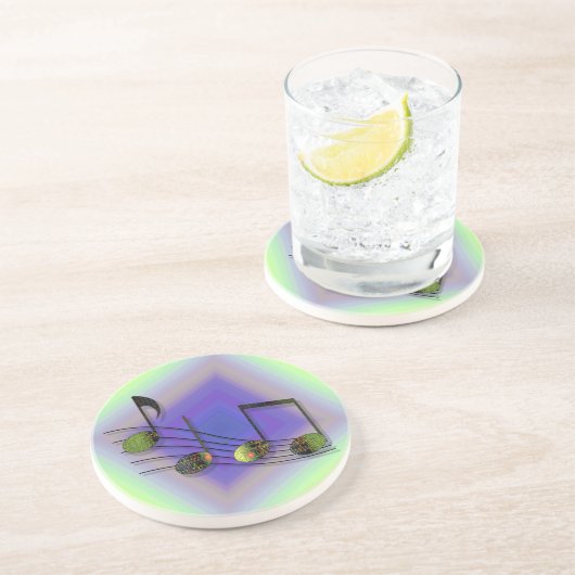 Dubstep Noten Zandsteen Coaster Onderzetter (Zijkant)
