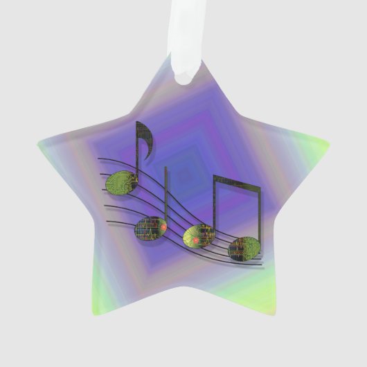 Dubstep Notes Acryl Ornament (achterkant)