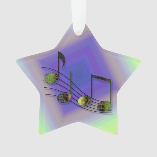 Dubstep Notes Acryl Ornament (voorkant)