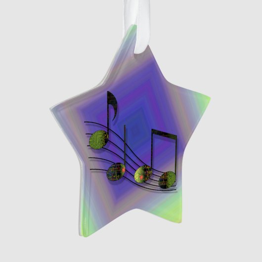 Dubstep Notes Acryl Ornament (voorkant)