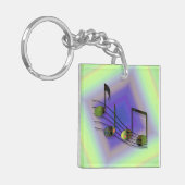 Dubstep Notes Acryl Sleutelhanger (Voorkant Links)